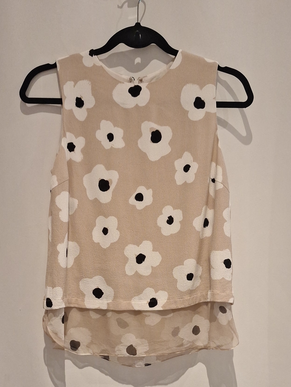 kate spade "Faye" Silk Beige Floral Appliqué Sleeveless Layered Camisole